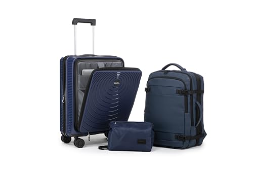 21Inch Carry On Luggage, PP Expandable Luggage Sets with Spinner Wheels - color: DarkBlue