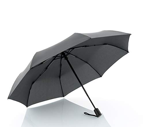 Knirps A.200 Medium Duomatic Windproof Umbrella for Adults – Automatic Open Close 38.5" Canopy, Travel Case Included - color: Grey