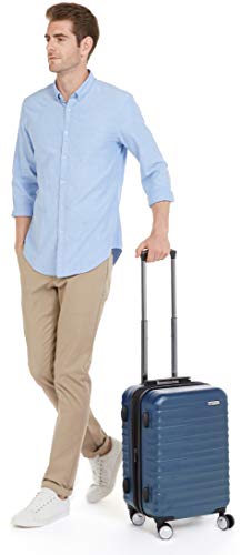 Amazon Basics 21" Hardside Carry-On Luggage with TSA Lock, Expandable, Organized Interior with Divider and Pockets, Spinner Wheels, Navy Blue - style: Navy Blue - Standard