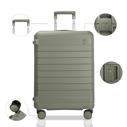 Luggage Sets 2 Piece, 20/28 Inch Hardside Zipperless Durable Suitcases with Spinner Wheels & TSA Lock, Green - color: Green