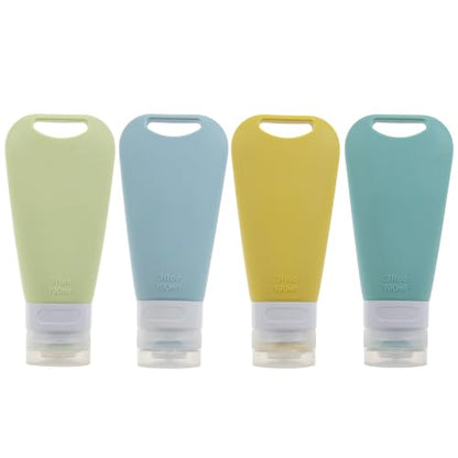 Travel Squeeze Bottle with Clip, TSA Approved, 3 oz, 4 Pack