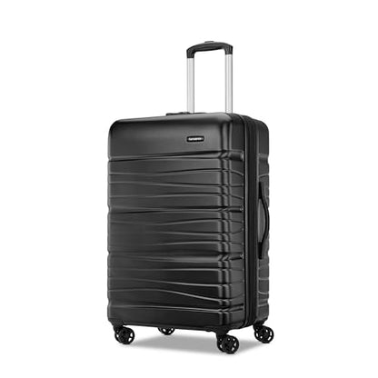 Samsonite Evolve SE Hardside Expandable Luggage, Bass Black, Medium Spinner - color: Bass Black, size: Checked-Medium Spinner