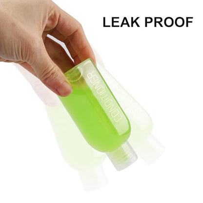 Cosywell Travel Bottles for Toiletries 8PCS 3.4oz TSA Approved Containers - Leak Proof Empty Lotion Bottles With Flip Cap for Shampoo and Toiletries - color: 3.4oz 2-Color - 6 Labeled 2 Blank