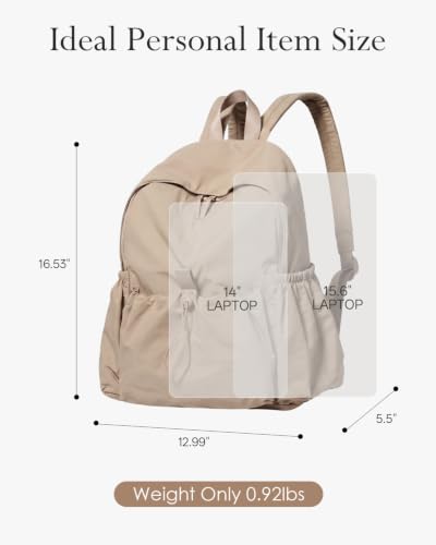 Backpack for Women Men, Travel Backpack Work College Backpack Purse (Beige) - color: Beige