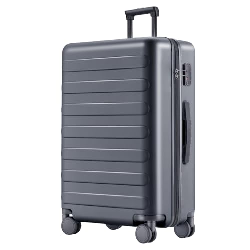 NINETYGO Large Checked Luggage 28 Inch, Checking In Luggage with Smooth Spinner Wheels, Lightweight, Hard Shell PC Suitcase, Lightweight Travel Luggage, TSA Approved (Grey, Rhine Basic) - color: 02-Grey (Basic, No Expandable), size: Checked 28-Inch