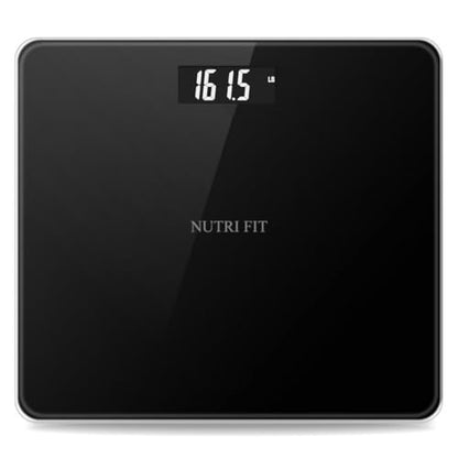 NUTRI FIT Digital Bathroom Scale for Body Weight 0.1lb with 2 AAA Batteries | 0.1lb Precision, 330lb Capacity, Backlit LCD Screen, Bath Scale for Accurate Weight Watching, Elderly Safe Home Use, Black - color: Cool Black