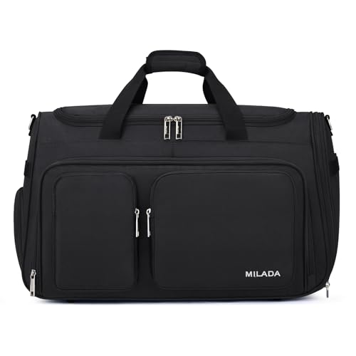 MILADA Carry On Luggage Bags for Travel Foldable Personal Item Travel Bag - color: Black, size: Carry On 21.5 inch