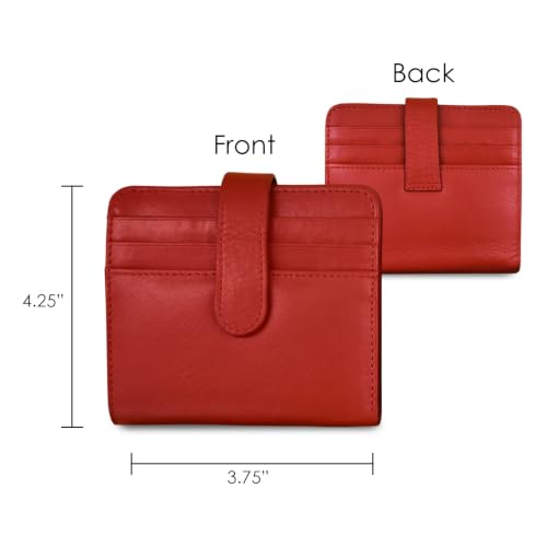 ili New York Bi-Fold Credit Card Wallet for Men & Women - Red - color: Red