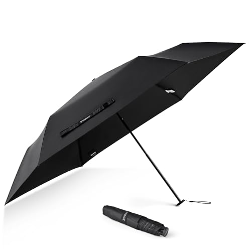 G4Free 43in Mini Travel Carbon Fiber UPF 50+ Compact UV Umbrella - color: Black Plaid