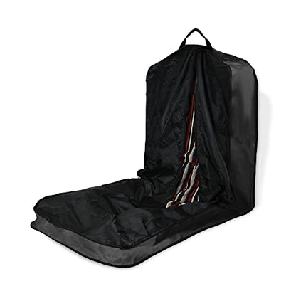 Dalix 60" Foldable Garment Bag Suits Cover Dresses w Front Pocket - color: Black