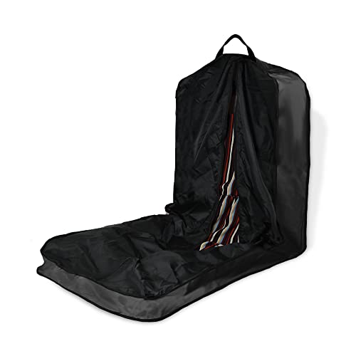 Dalix 60" Foldable Garment Bag Suits Cover Dresses w Front Pocket - color: Black