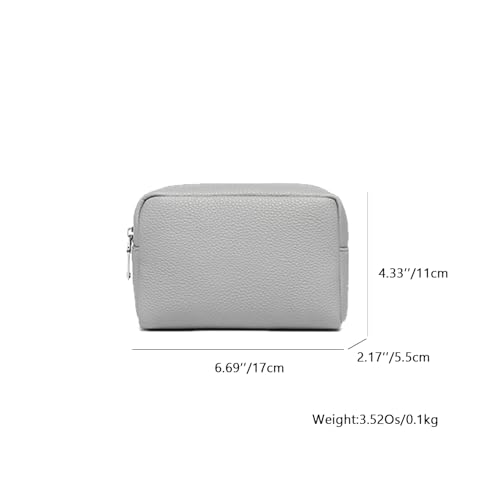 Makeup Bag for Purse Travel Cosmetic Bag (PU Shark Gray) - color: Shark Gray