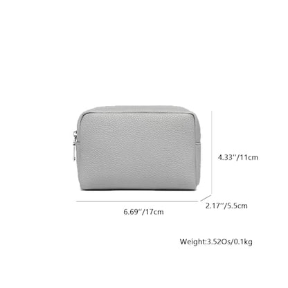 Makeup Bag for Purse Travel Cosmetic Bag (PU Shark Gray) - color: Shark Gray