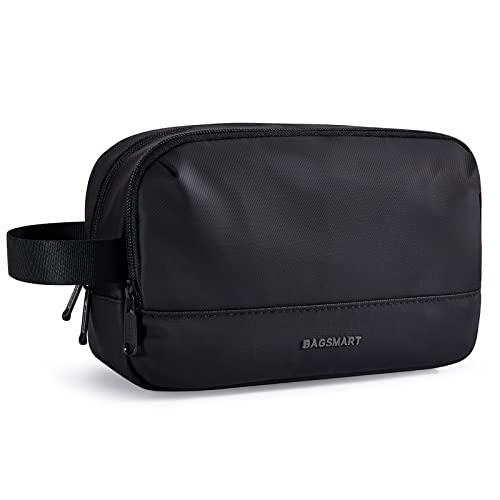 BAGSMART Travel Toiletry Bag for Men, Dopp Kit Water Resistant Shaving Bag for Toiletries Accessories, Black-Medium - color: Black, size: Medium