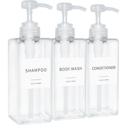 Shampoo and Conditioner Dispenser for Bathroom, Shower Soap Bottles Clear - color: Clear