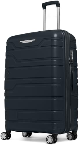 Gabbiano Unbreakable Hardshell PP Luggage Set Extra Large with 8 Wheels Thick Shell Multi Layer PP (Teal, Large Checked 30 Inch) - color: Teal, size: Large Checked 30 Inch