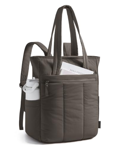 BAGSMART 여성용 백팩, 여행용 15.6인치 토트 백팩 - color: 희미한 회색.