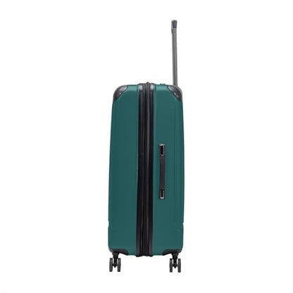 Flying Axis Collection Lightweight Hardside Expandable 8-Wheel Spinner Luggage, Midnight Turquoise, 28-Inch Checked - color: Midnight Turquoise, size: 28-Inch Checked