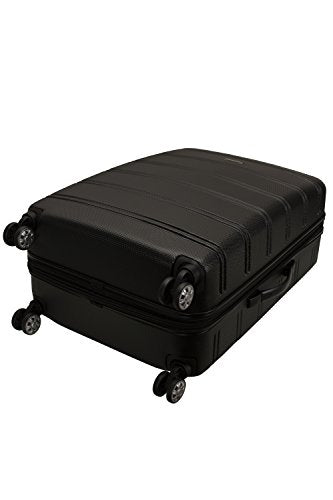 Rockland Melbourne Hardside Expandable Spinner Wheel Luggage, Checked Large 28", Black - color: Black, size: Checked Large 28"