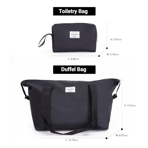 Tripcomp Luggage Sets 5 Piece Softside Expandable Suitcase sets With Spinner Wheels Duffel Bag And Toiletry Bag, Lightweight Carry-On And Checked Luggage (19" 23" 27"), Black - color: Black
