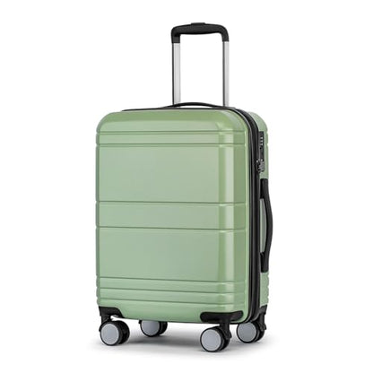 Carry On Luggage 22x14x9 Airline Approved,Hardside Suitcase,20 Inch,LtGreen - color: Fruit Green