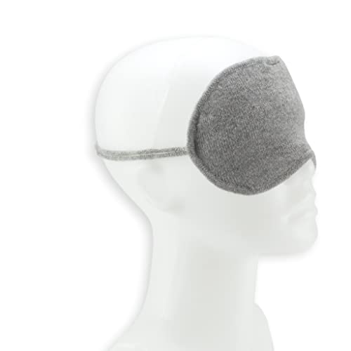 Lightweight 100% Cashmere Eye Mask Gray for Travel with Gift Box
