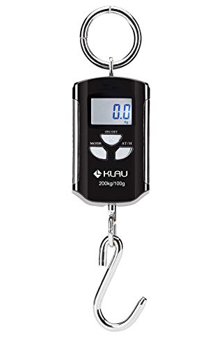 Klau Portable Fish Scale, 200 kg / 400 lb,Black and Silver - color: Black and Silver