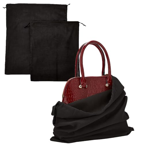 2 Piece Set Dust Cover Bags for Handbags,Purses,Shoes,and Boots - color: Black