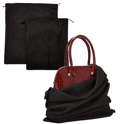 2 Piece Set Dust Cover Bags for Handbags,Purses,Shoes,and Boots - color: Black