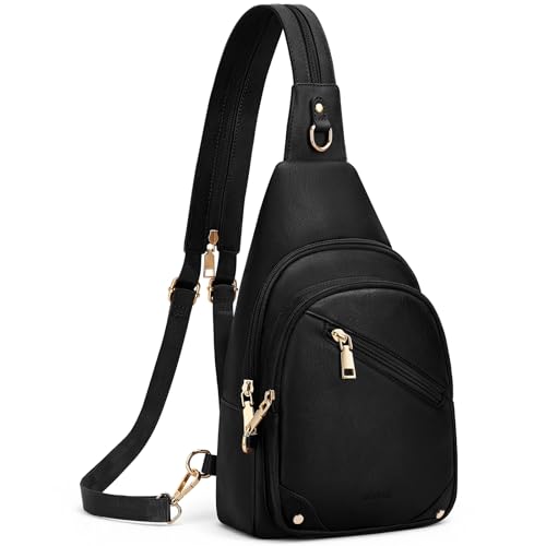 SYTRAH Anti Theft Sling Bag for Women, RFID Crossbody Purses Travel - color: Black
