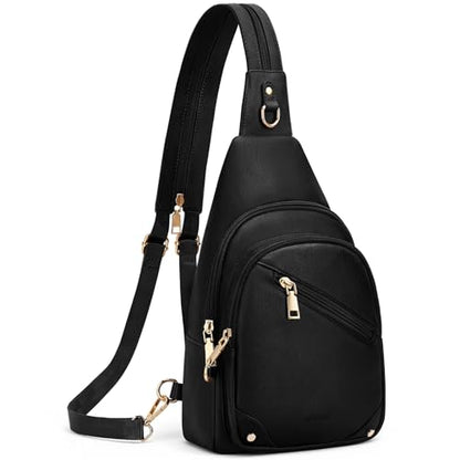 SYTRAH Anti Theft Sling Bag for Women, RFID Crossbody Purses Travel - color: Black