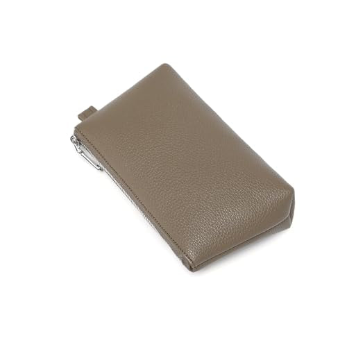 Small Makeup Bag for Purse, Leather Cosmetic (Tea Color) - color: Tea Color