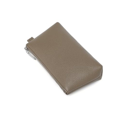Small Makeup Bag for Purse, Leather Cosmetic (Tea Color) - color: Tea Color