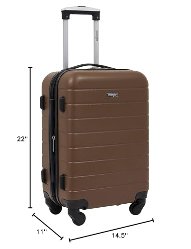 Wrangler Smart Spinner Hardside Luggage, 22-Inch Carry-On, Toffee - color: Toffee, size: Carry-On Only