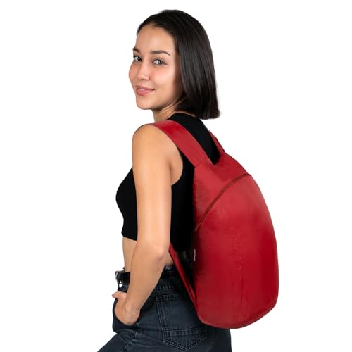 Nanobag Daypack 16L Ultralight Packable Foldable Travel Backpack for Hiking - color: Burgundy