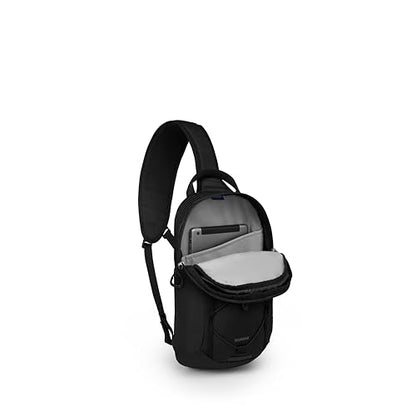 Osprey Quasar Shoulder Sling Bag, Black OS | commuter backpack, everyday bag, campus pack, laptop carry, laptop sleeve, work school travel, crossbody carry, Black color - color: Black