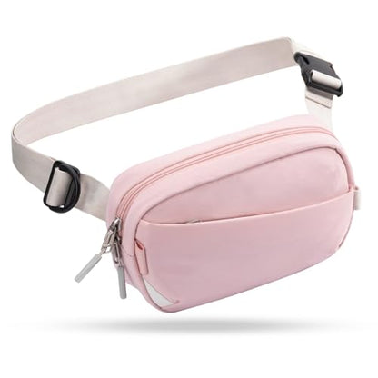 Inateck Sling Bag X-Mini, Durable Fanny Pack with RFID Blocking, Water-resistant Belt Waist Bag with Quick-adjust Strap, Stylish Waist Pack for Men, Women, Travel, Hiking, Cycling, Work, Sports, Pink - color: Pink