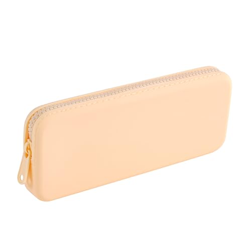 Silicone Makeup Brush Holder Travel Makeup Bag Soft Portable Brush Organizer, Large Travel Essentials Makeup Brush Case Zipper Pouch (Yellow) - color: Yellow