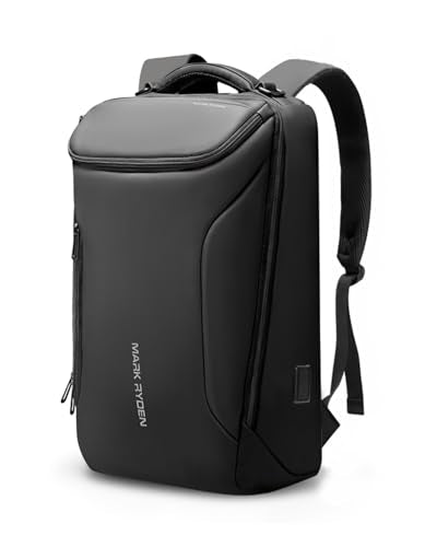 MARK RYDEN Business Backpack for Men, Waterproof High Tech Backpack with Sport Car Shape Design and USB Charging Port, Travel Laptop Backpack Fits 17.3 Inch Notebook (YKK-2 Pockets) - color: Black-2 Pockets