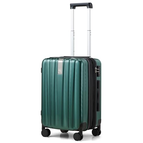 Hanke 20 Inch Expandable Carry on Luggage 22x14x9 Airline Approved - color: Blackish Green, size: 20 Inch EXT