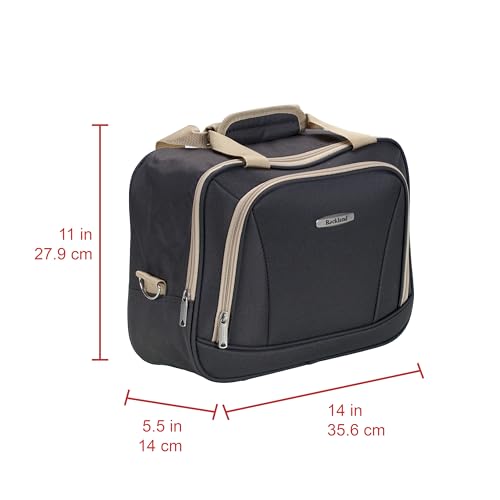 Rockland Fashion Softside Upright Luggage Set,'Expandable,Lightweight,Telescopic Handle,Wheel, Brown, 2-Piece (14/19) - color: Brown, size: 2 Piece (19"/14" Tote)
