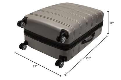 Rockland Melbourne Hardside Expandable Spinner Wheel Luggage, Checked Large 28", Silver - color: Silver, size: Checked Large 28"