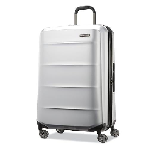 Samsonite Octiv Lightweight Hardshell 28-Inch Large Checked Luggage - Durable & Impact Resistant, 360° Aero Trac Spinner Wheels, Adjustable Telescopic Handle, Expandable, TSA Approved Lock - Silver - color: Aluminum Silver, size: Check-Large 28