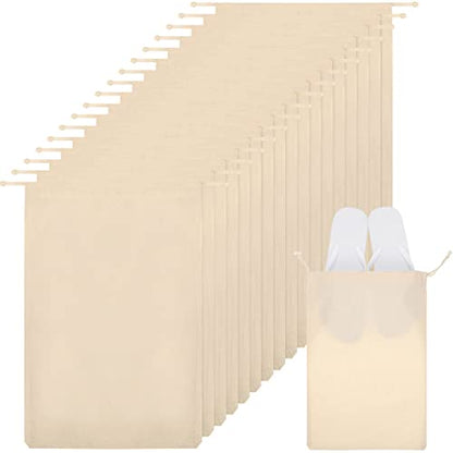 Hillban Shoes Bag for Travel Storage Dust Proof Cotton Drawstring Bag Breathable Pouch for Travel Home Pantry Accessories - size: 12 x 16 Inch