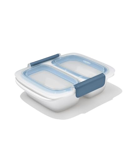 OXO Good Grips Prep & Go 2 Cup Divided Food Storage Container - Ocean Blue - color: Ocean Blue, style: 2 Cup Divided