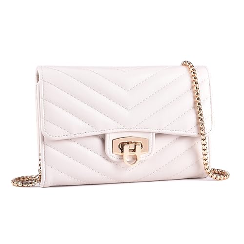 Small Crossbody Bag Sling Bag, Phone Holder for Women - color: Beige White