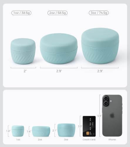 TakeToday Travel Containers for Toiletries, 2 & 3oz, 4 Pack, Grey - color: Grey