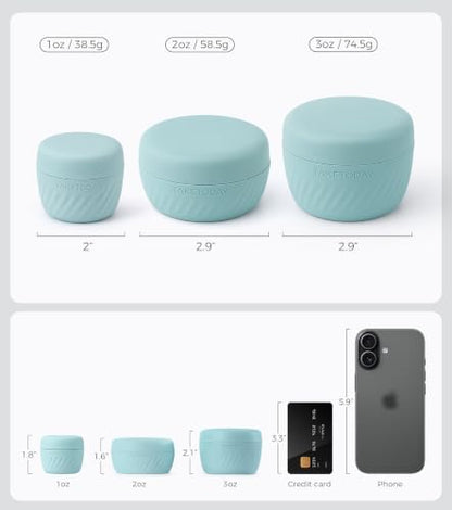 TakeToday Travel Containers for Toiletries, 2 & 3oz, 4 Pack, Grey - color: Grey