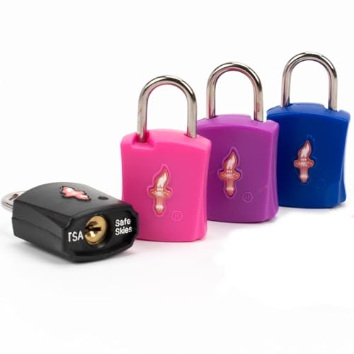 Safe Skies 4-Pack 4-Color Family TSA Travel Key Lock - color: TS004F4