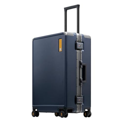 LEVEL8 Zipperless Checked Luggage 24" Hardshell Suitcases with Wheels Blue - color: Blue, size: Checked 24 Inch (Upgraded)